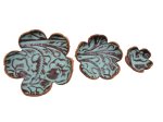 (image for) leather flower set - Blue and Brown