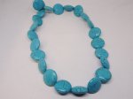 (image for) Turquoise round flat howlite beads 18mm #1081