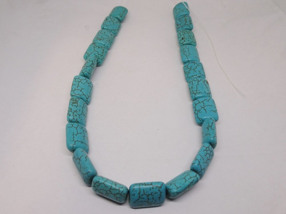 (image for) Turquoise rectangle beads 15x18mm #1086