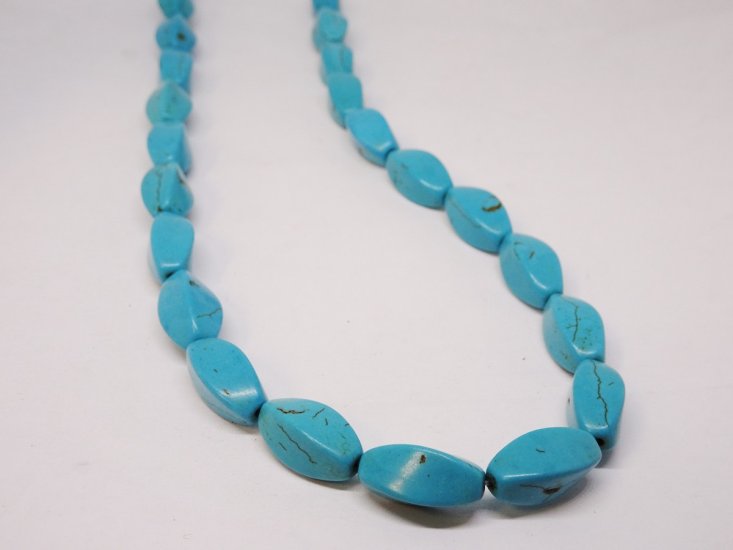 (image for) Turquoise barrel facet beads 8x18mm #1195