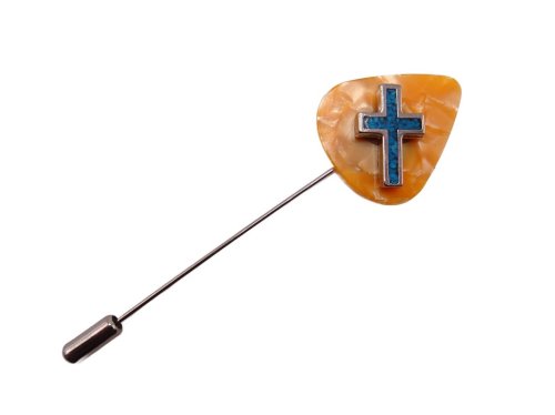 (image for) Guitar pick hat pin - Orange #hatpin-11b