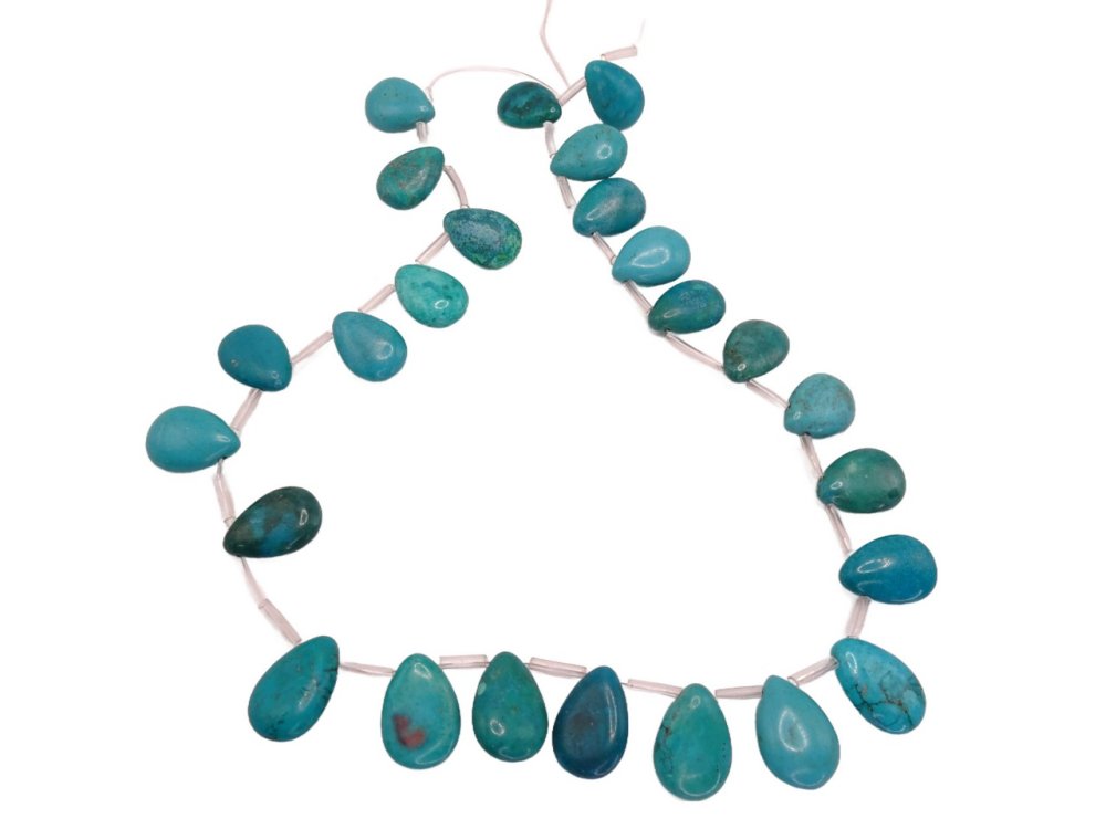 (image for) Turquoise teardrop top drilled beads 11x17mm #1753
