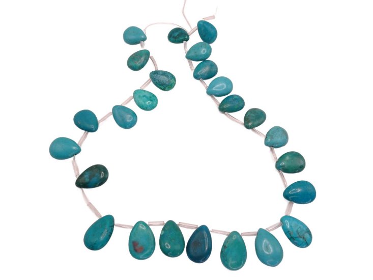 (image for) Turquoise teardrop top drilled beads 11x17mm #1753