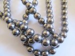 (image for) Silver gun metal glass rounds 8mm #1463-BS