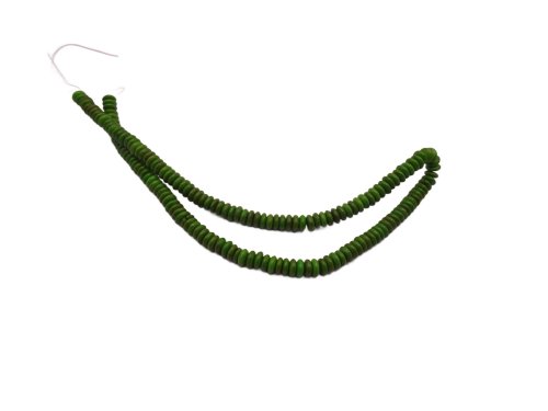 (image for) Green rondelle stone beads 2x6mm #1319