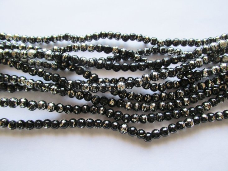 (image for) Black and Silver Glass Rounds # 1360