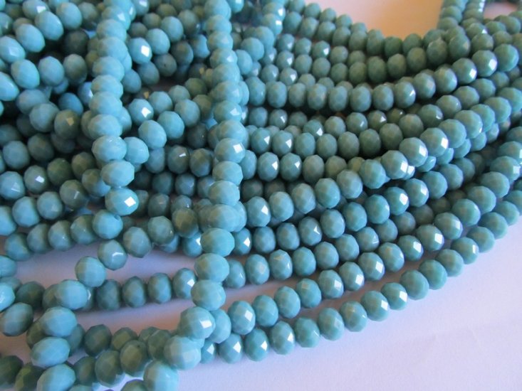 (image for) Turquosie Rondelle faceted crystals 6x8mm #1390