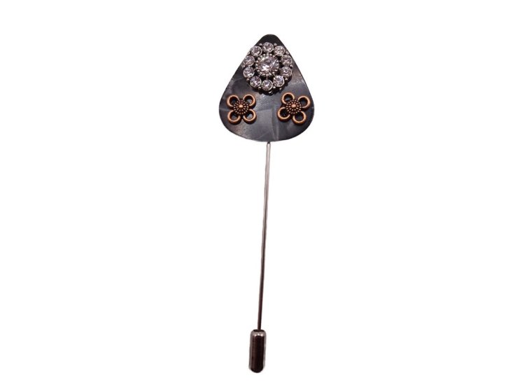 (image for) Guitar pick hat pin - Black #hatpin-14b