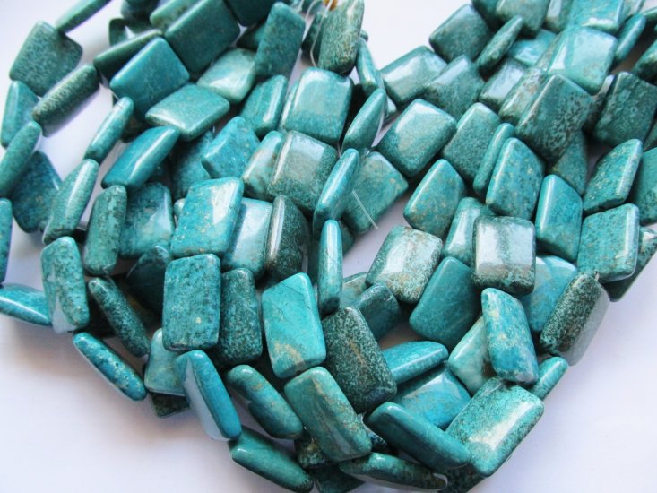 (image for) Teal Blue Jasper Rectangle 18x25mm #1537-TUB