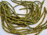 (image for) mustard yellow and green 6mm round stone beads #1957
