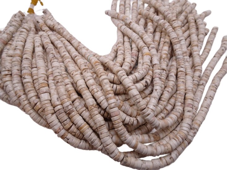 (image for) White Turquoise Magnesite Heishi beads Old style 8mm #1998
