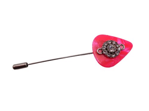 (image for) Guitar pick hat pin - Pink #hatpin-19b