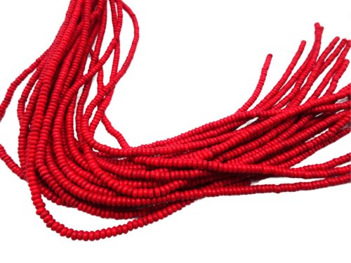 (image for) Red rondel magnesite beads 4x3mm #2006