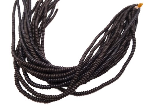 (image for) Black rondel magnesite beads 4x3mm #2007