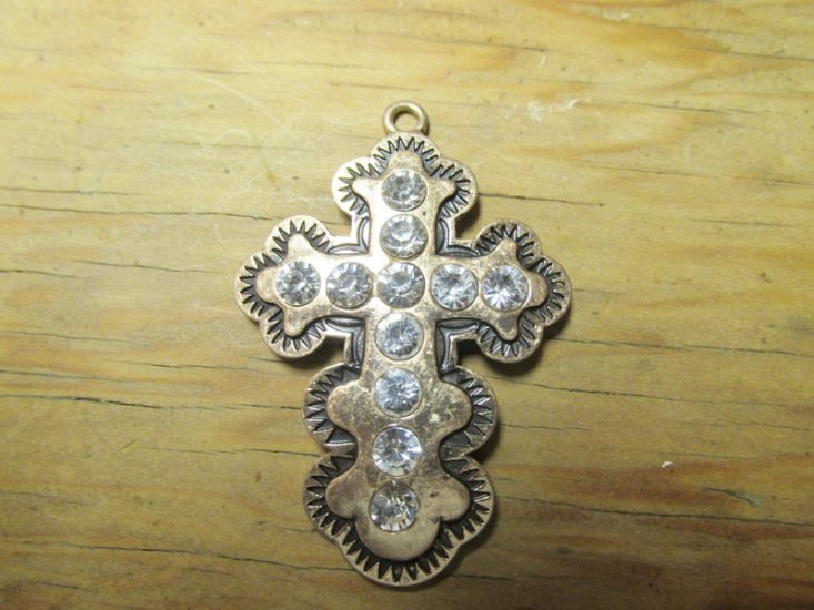 (image for) Cross pendant Antique copper #HU13-2