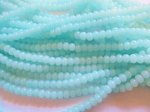 (image for) Blue fat rondelle glass beads #HU-1426