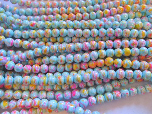 (image for) Turquoise, blue, pink, yellow rounds #Tu-1213-13