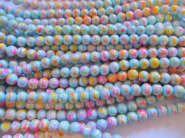 (image for) Turquoise, blue, pink, yellow rounds #Tu-1213-13