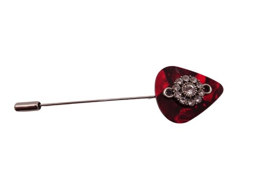 (image for) Guitar pick hat pin - Red #hatpin-21b