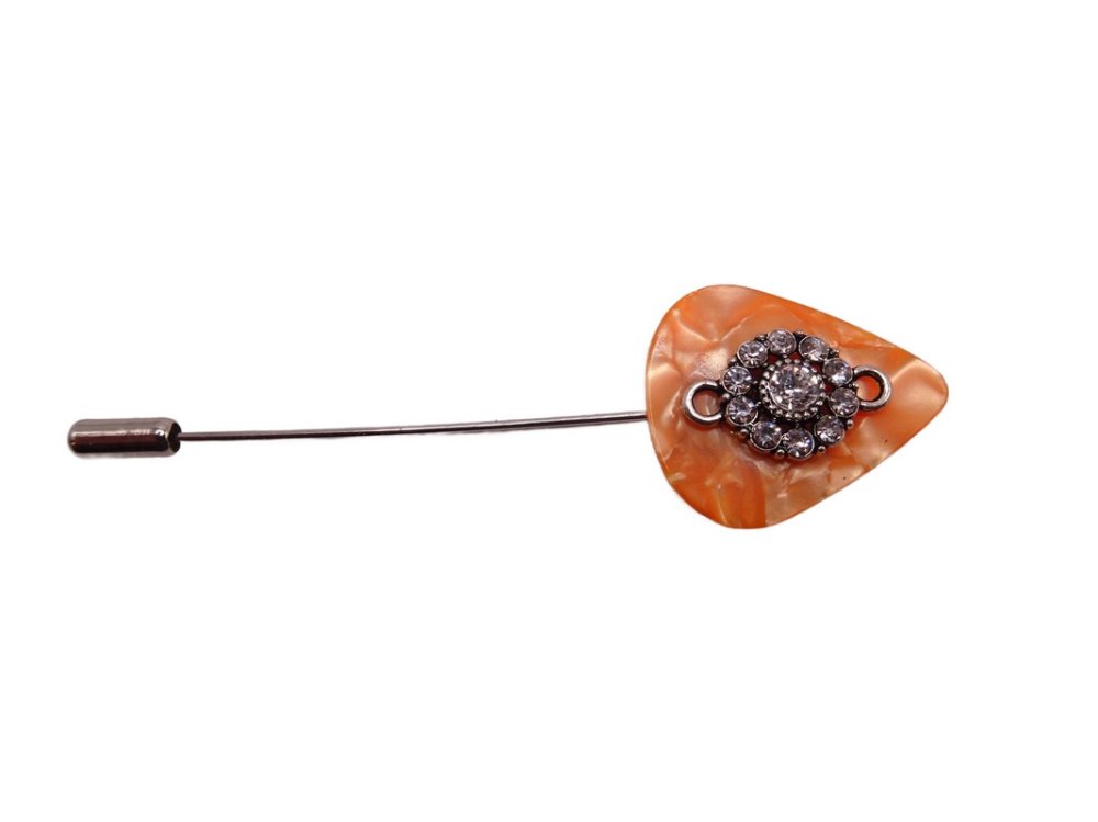 (image for) Guitar pick hat pin - Orange #hatpin-22b