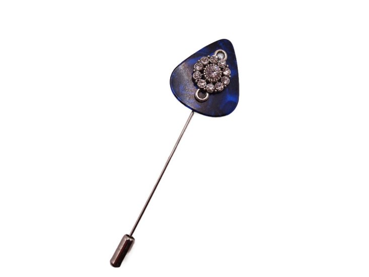 (image for) Guitar pick hat pin - Blue #hatpin-23b