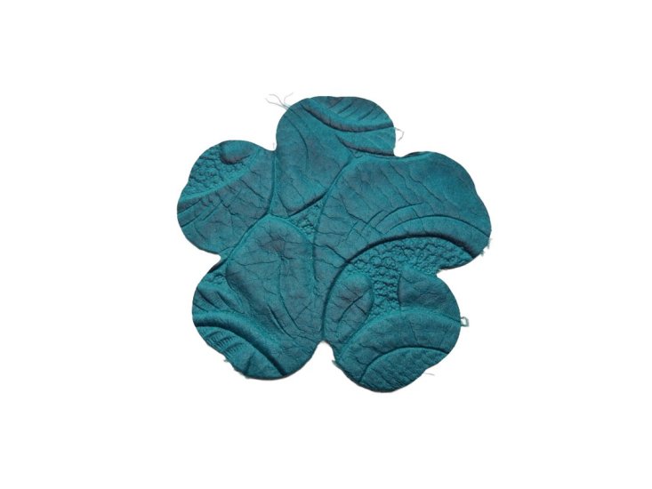 (image for) Turquoise genuine leather flower 3"