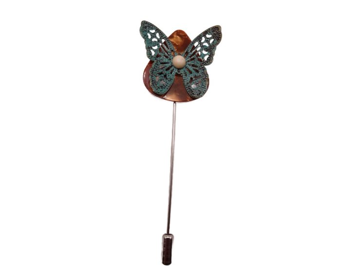 (image for) Guitar pick hat pin - Brown #hatpin 4b