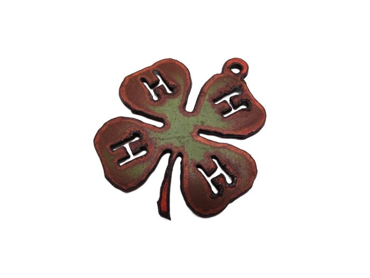 (image for) 4H clover green rustic jewelry pendant #BY001-green
