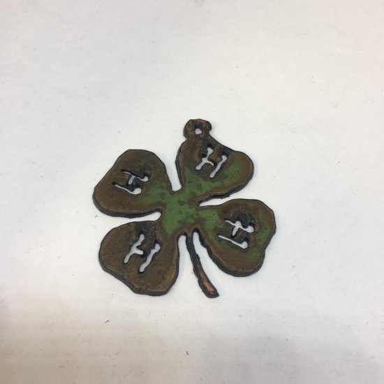 (image for) 4H clover green rustic jewelry pendant #BY001-green