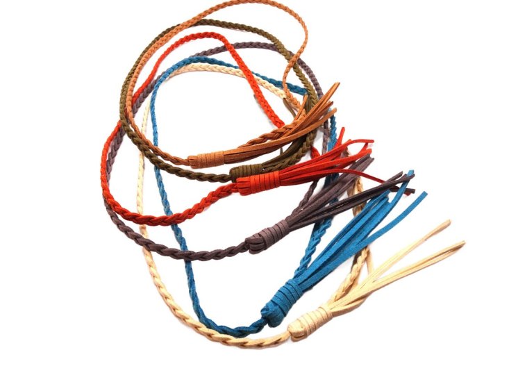 (image for) Braided faux leather hat band (6pcs)