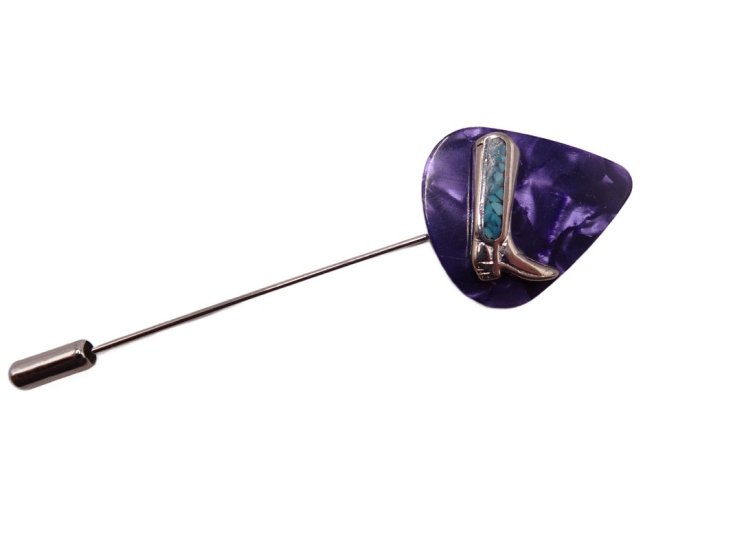 (image for) Guitar pick hat pin - Purple #hatpin-7b