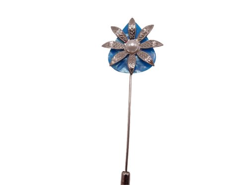 (image for) Guitar pick hat pin - Blue #hatpin-8b