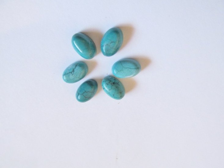 (image for) 8x12mm Turquoise oval cabs (BAG of 6) #CAB-5