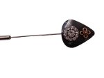 (image for) Guitar pick hat pin - Black #hatpin-9b
