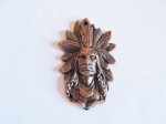 (image for) Indian Chief Antique copper Pendant # MP64