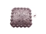 (image for) Antique silver 2" square screw back concho #CNH-3