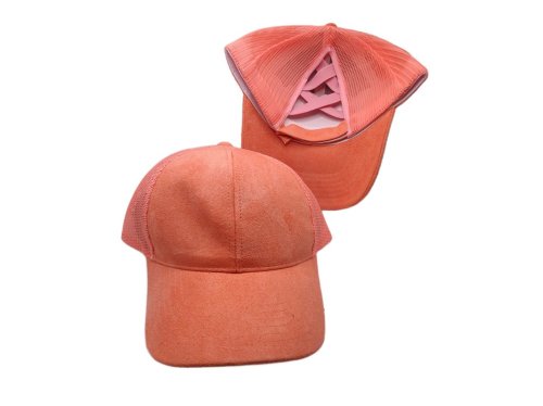 (image for) Pony Tail criss cross Mesh back cap - Apricot.pony