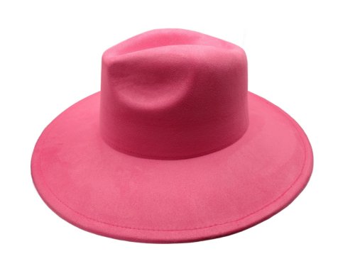 (image for) Vegan suede Wide brim hat - Barbie Pink