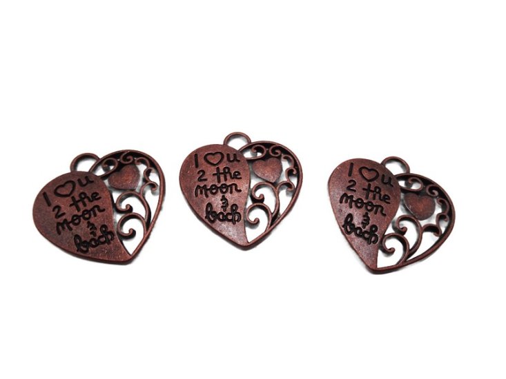 (image for) Heart antique copper (3pcs) #HU13-13