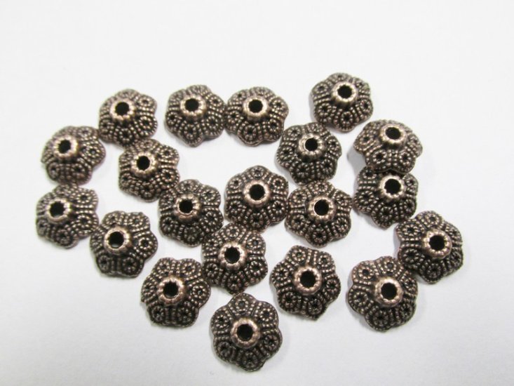 (image for) Bead cap - antique copper (bag of 20) #Bcap27
