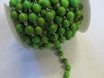 (image for) Bead Chain - Green - silver wire (1 Ft) 8mm