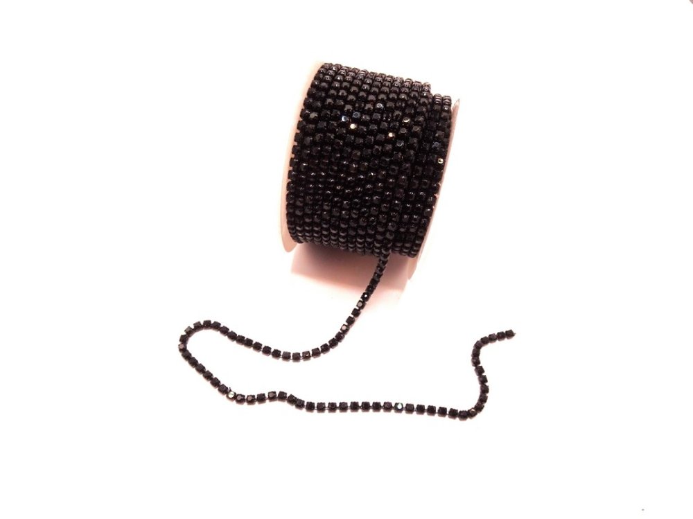 (image for) Rhinestone chain 10yd roll 2.5mm - Black