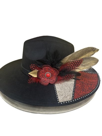 (image for) -PRE-SOLD-Black hat with Fascinator