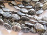 (image for) Black and Grey Web Jasper Ovals #1191T