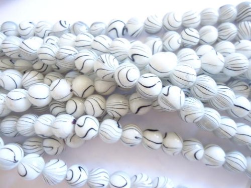(image for) Black and white swirl glass rounds #1368
