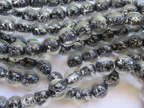 (image for) Black silver and clear glass rounds #1798