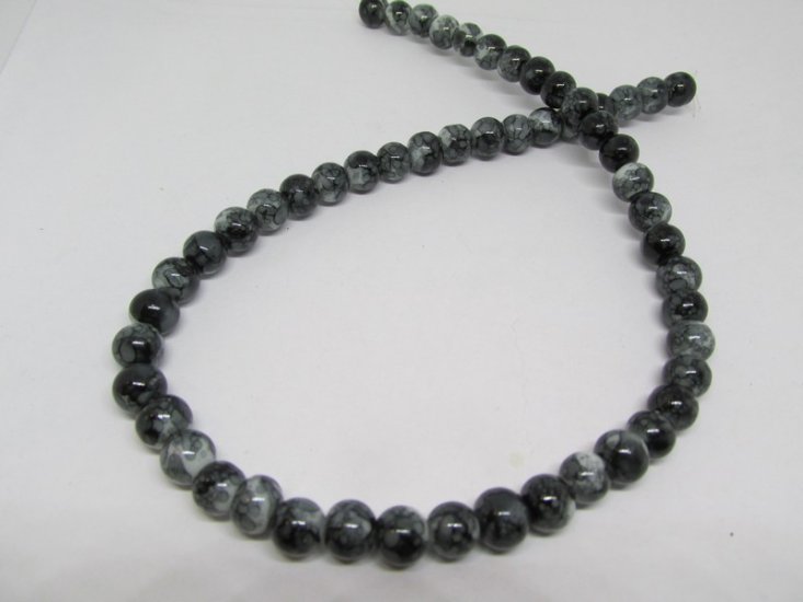 Modal Additional Images for Back and white marble glass beads #1605-TU