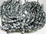 (image for) Back and white marble glass beads #1605-TU