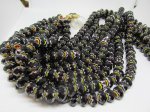 (image for) Black Crystal Glass Rondel Fancy 8x12mm #1610