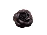 (image for) Faux leather flower 2 1/2" - Black